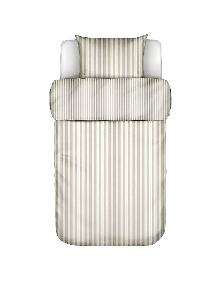 MARC O'POLO HOME | Housse de couette en satin CLASSIC STRIPE 70x90cm/140x200cm Avoine | beige