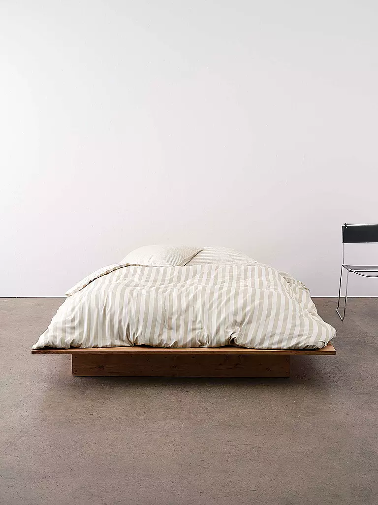 MARC O'POLO HOME | Housse de couette en satin CLASSIC STRIPE 70x90cm/140x200cm Avoine | beige