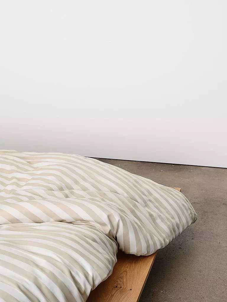 MARC O'POLO HOME | Housse de couette en satin CLASSIC STRIPE 70x90cm/140x200cm Avoine | 