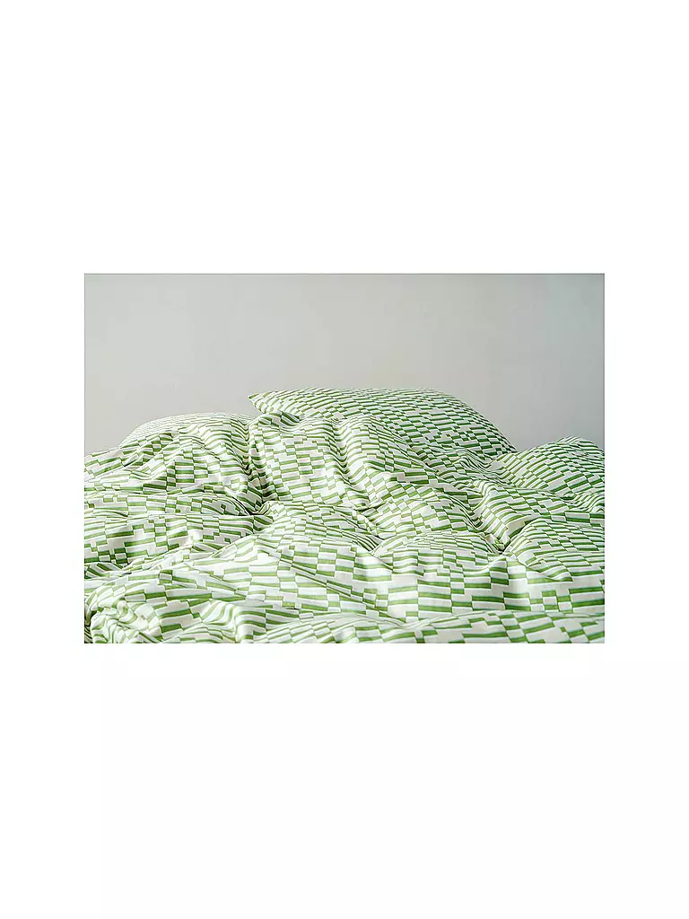 MARC O'POLO HOME | Housse de couette en satin HARPA 70x90cm/140x200cm Vert fougère | 