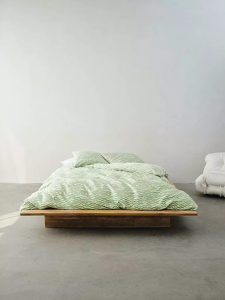 MARC O'POLO HOME | Housse de couette en satin HARPA 70x90cm/140x200cm Vert fougère | hellgrün