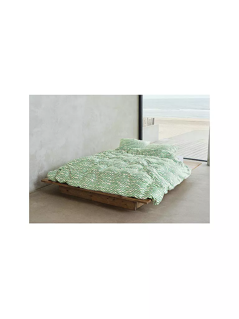 MARC O'POLO HOME | Housse de couette en satin HARPA 70x90cm/140x200cm Vert fougère | 