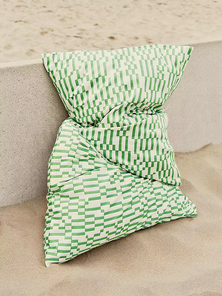 MARC O'POLO HOME | Housse de couette en satin HARPA 70x90cm/140x200cm Vert fougère | 