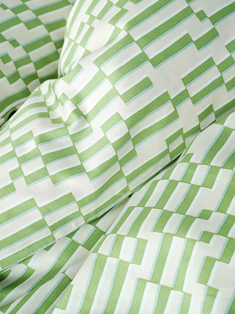 MARC O'POLO HOME | Housse de couette en satin HARPA 70x90cm/140x200cm Vert fougère | 