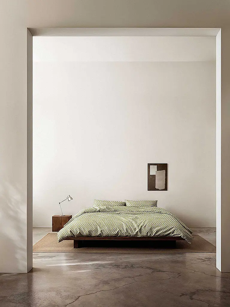 MARC O'POLO HOME | Housse de couette en satin SVEA 70x90cm/140x200cm Vert argenté | olive