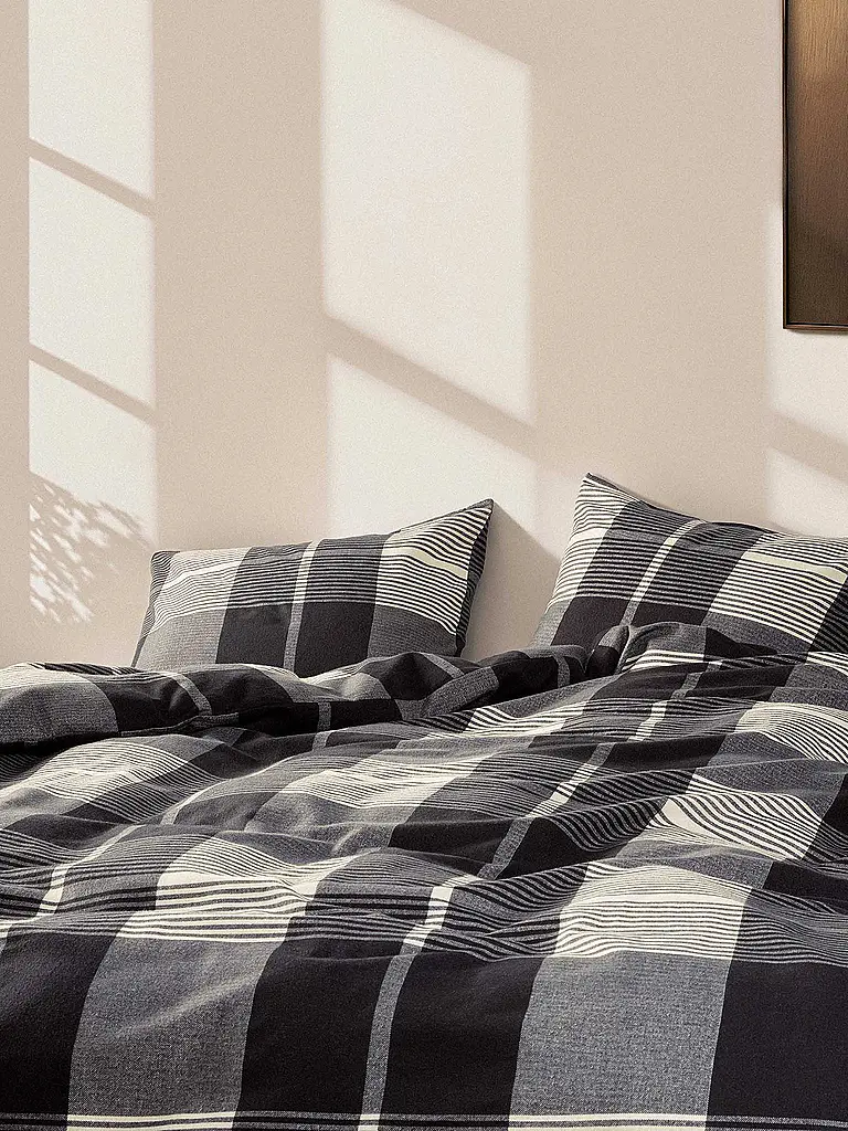 MARC O'POLO HOME | Linge de lit en flanelle ALVAR 70x90cm/140x200cm New Black | 