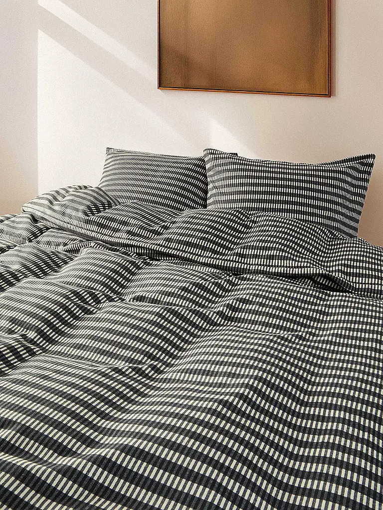 MARC O'POLO HOME | Linge de lit en flanelle OLLE 70x90cm/140x200cm New Black | 