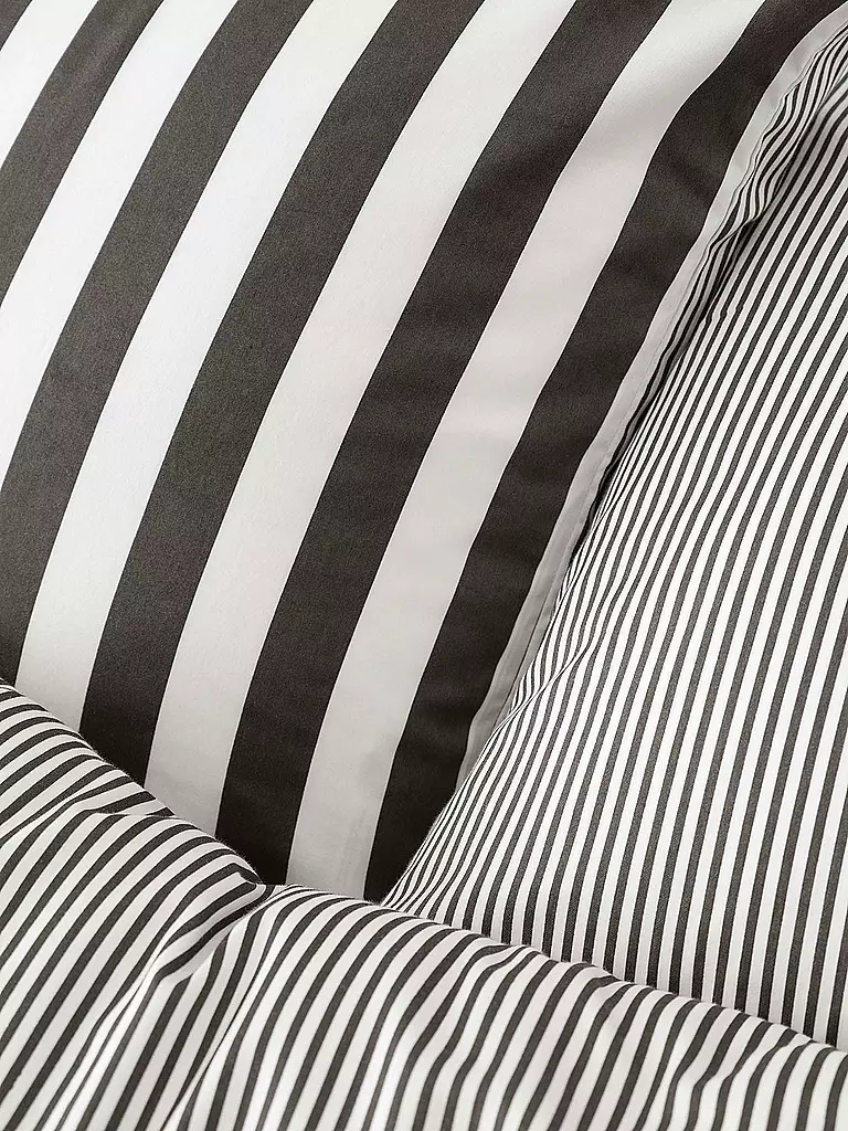 MARC O'POLO HOME | Linge de lit en satin CLASSIC STRIPE 70x90cm/140x200cm Anthracite | grau