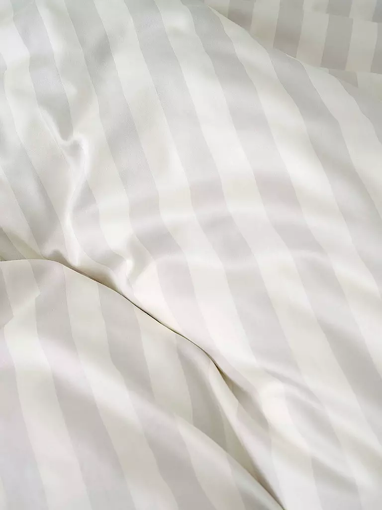MARC O'POLO HOME | Linge de lit en satin CLASSIC STRIPE 70x90cm/140x200cm Argent | hellgrau