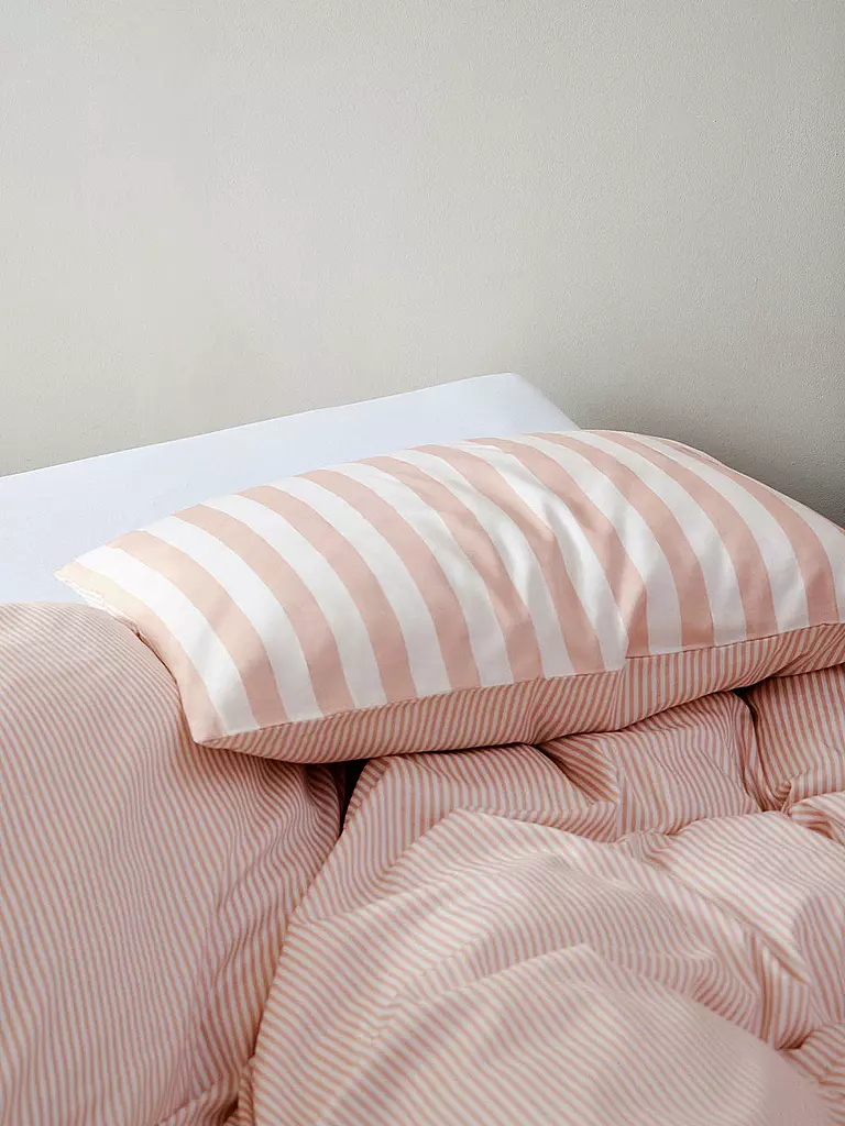 MARC O'POLO HOME | Linge de lit en satin CLASSIC STRIPE 70x90cm/140x200cm Rose Smoke | rosa