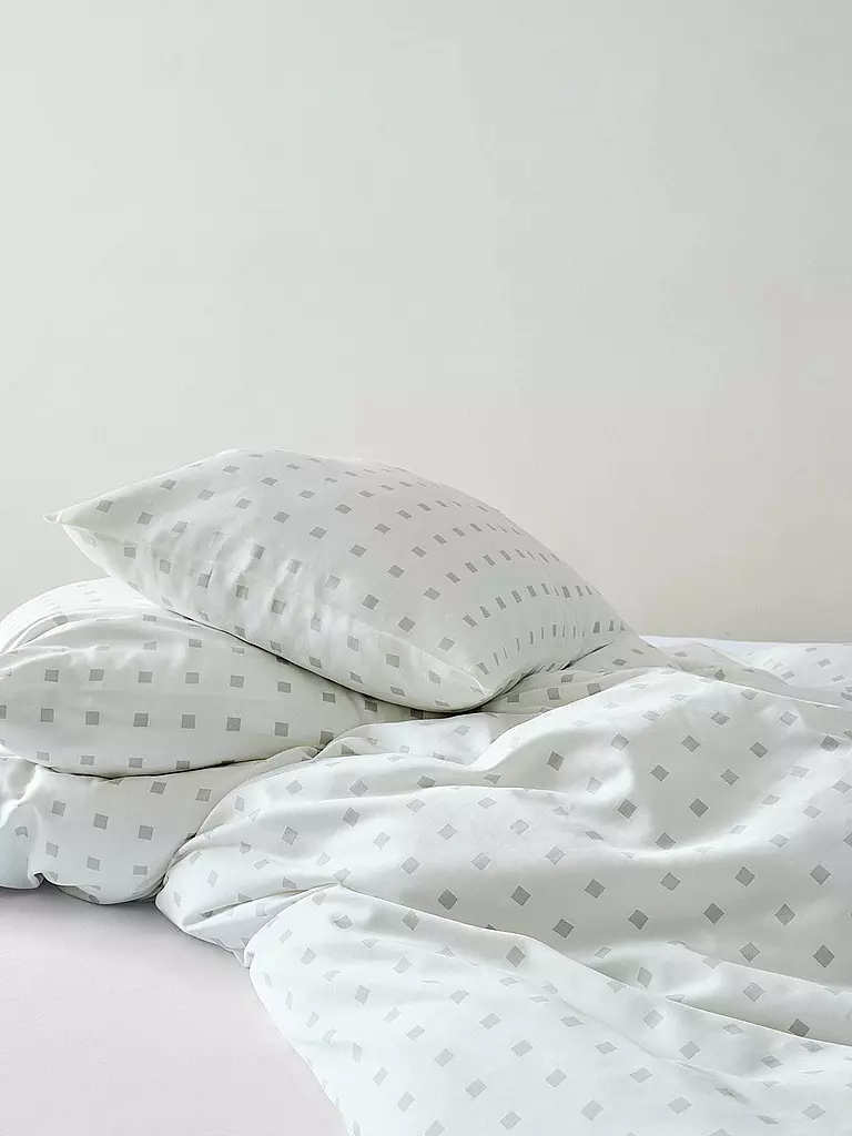 MARC O'POLO HOME | Linge de lit en satin HARPA 70x90cm/140x200cm Grey Mist | Gris clair