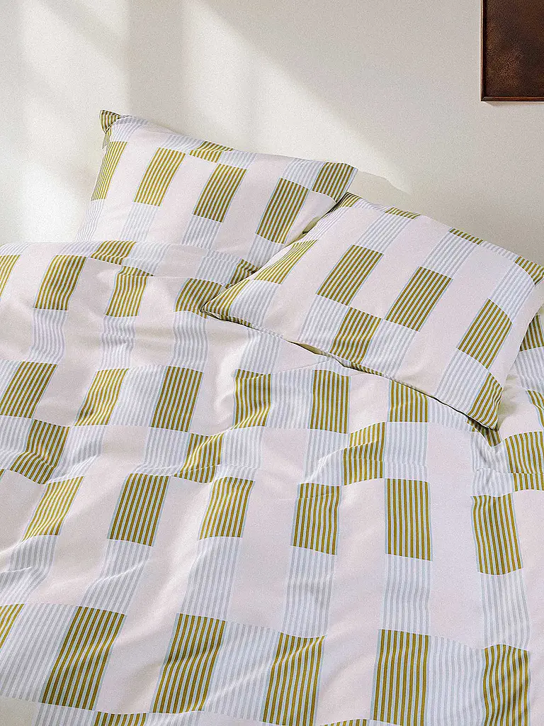 MARC O'POLO HOME | Linge de lit en satin SVERRE 70x90cm/140x200cm Bright Pea | 