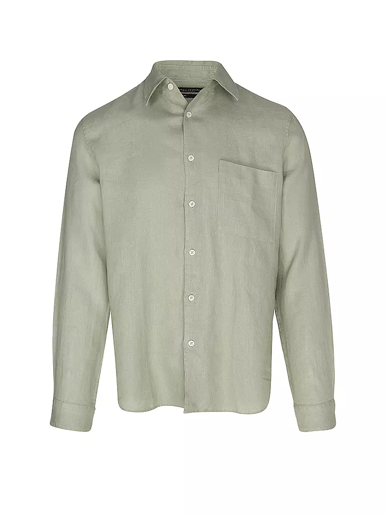 MARC O'POLO | Chemise en lin coupe regular | olive