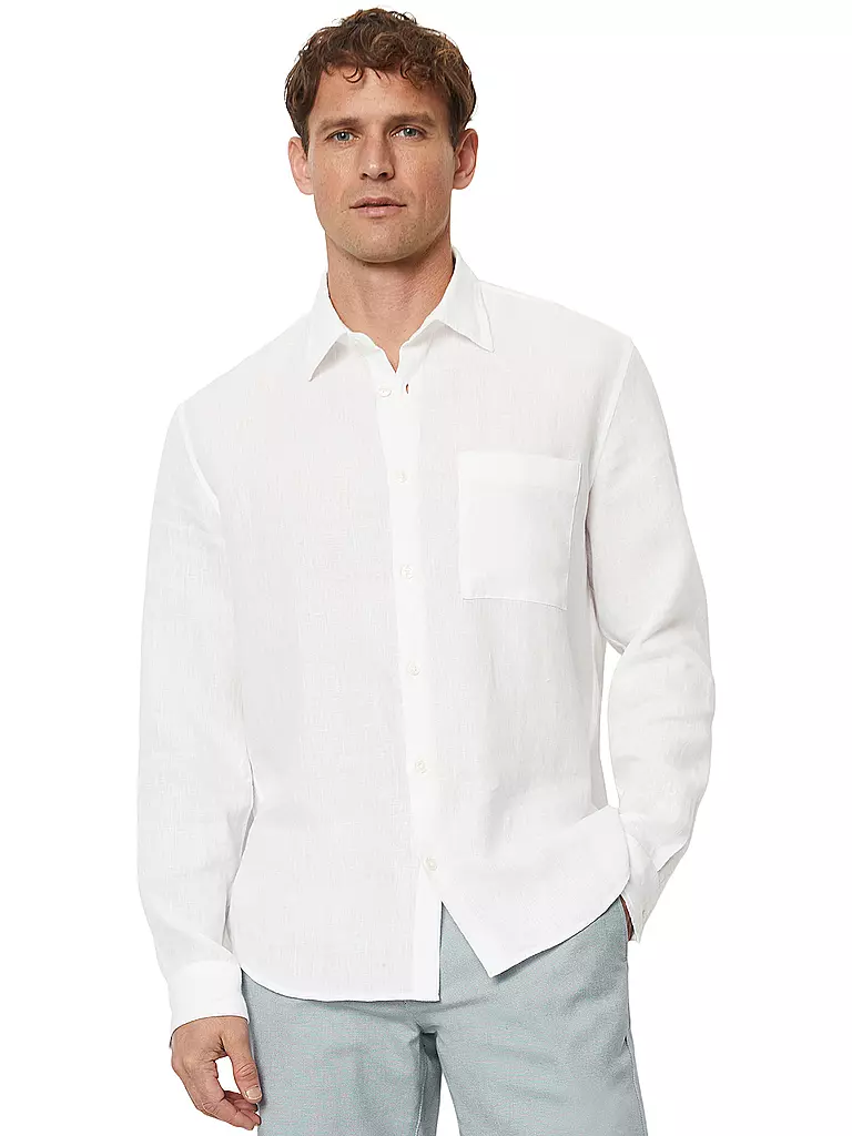 MARC O'POLO | Chemise en lin coupe regular | weiss