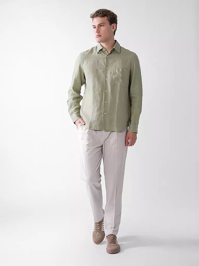 MARC O'POLO | Chemise en lin coupe regular | olive