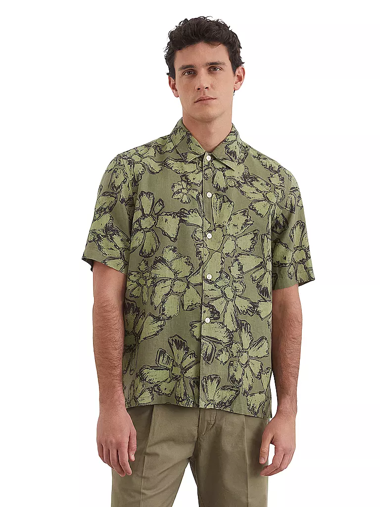 MARC O'POLO | Chemise en lin coupe regular | Olive