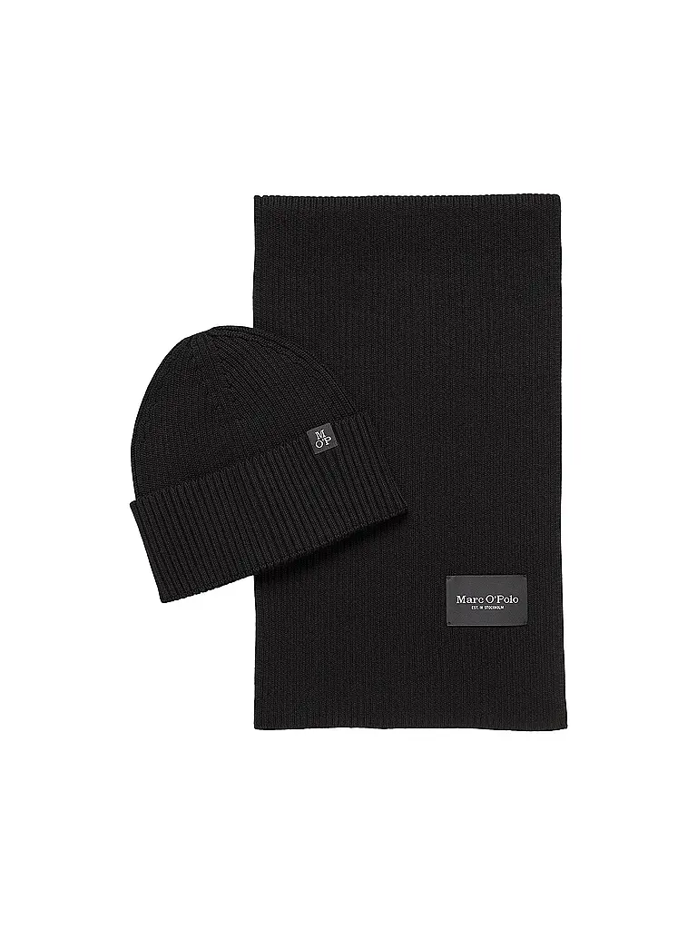MARC O'POLO | Ensemble 2 pièces bonnet et écharpe | schwarz
