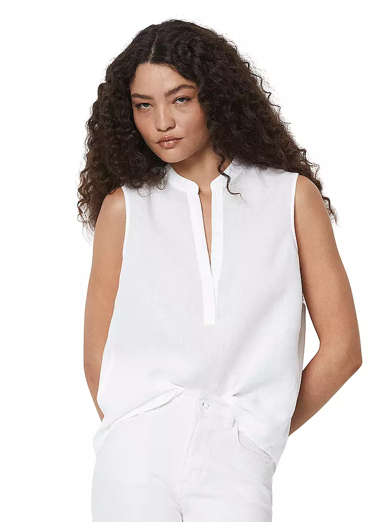 MARC O'POLO | Leinenbluse  | Blanc