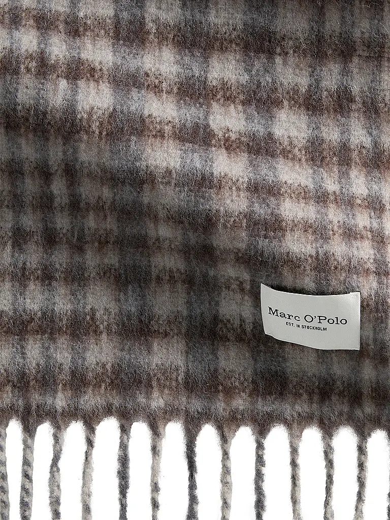 MARC O'POLO | Nom du produit: Écharpe
Marque: MARC O'POLO
Couleur: braun
Catégories: Mode,Femme

Matière: Laine vierge,Alpaga,Polyester / Polyamide
Motifs: Carreaux
Style: Casual,Pure
Détails: Franges | Marron