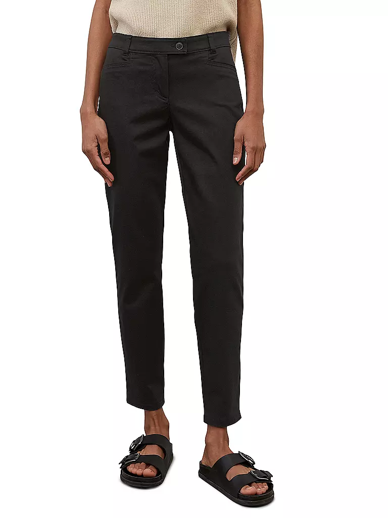 MARC O'POLO | Pantalon "Laxa" (taille haute) | schwarz