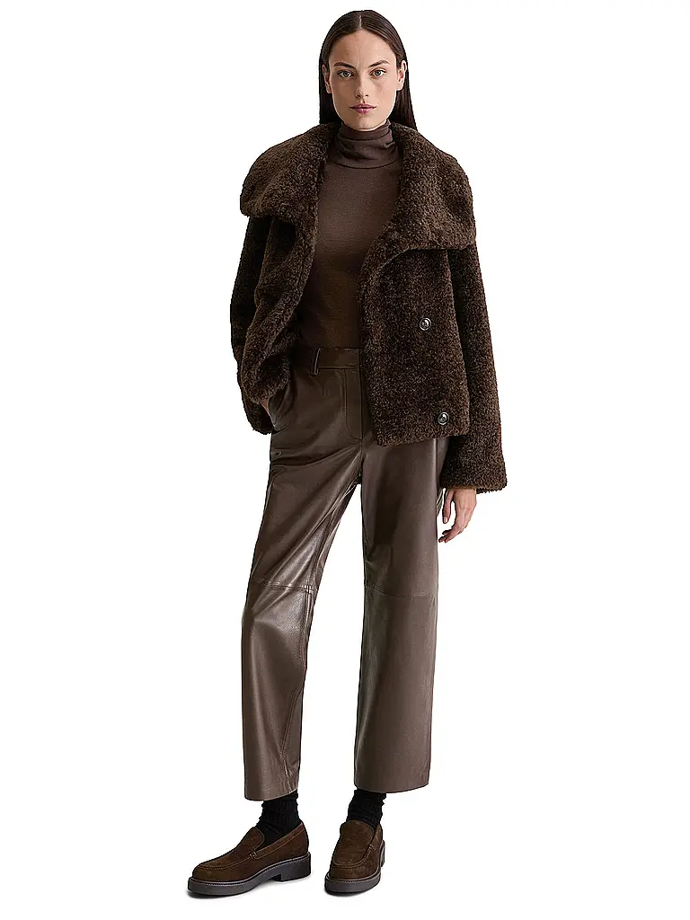 MARC O'POLO | Veste aspect fourrure | Marron