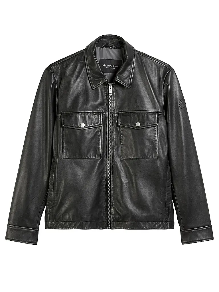 MARC O'POLO | Veste en cuir | schwarz
