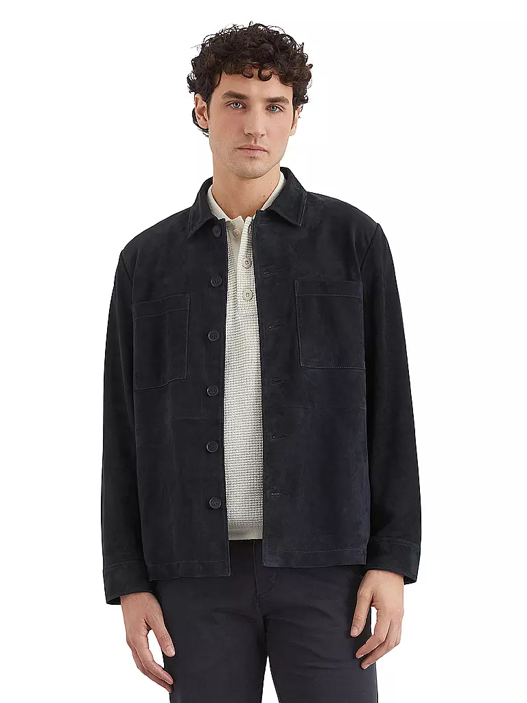 MARC O'POLO | Veste en cuir | dunkelblau