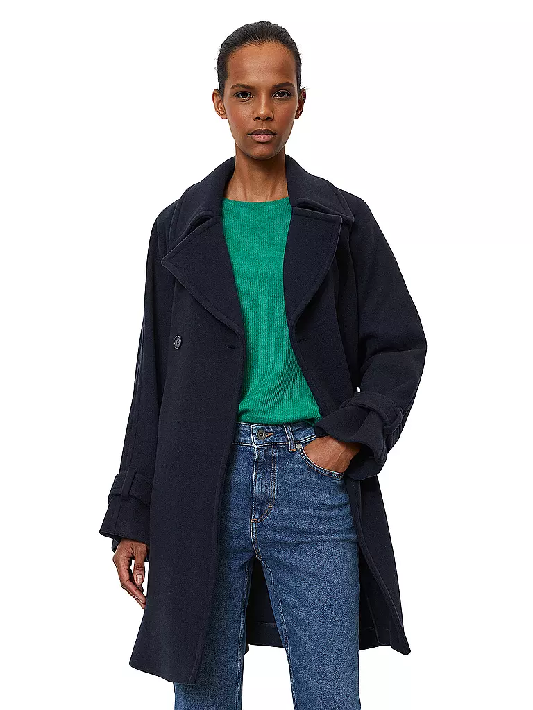 MARC O'POLO | Wollmantel | Bleu foncé