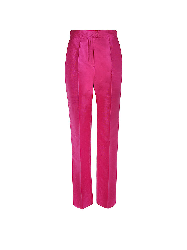 Pantalon en soie SHANTUNG rose 38