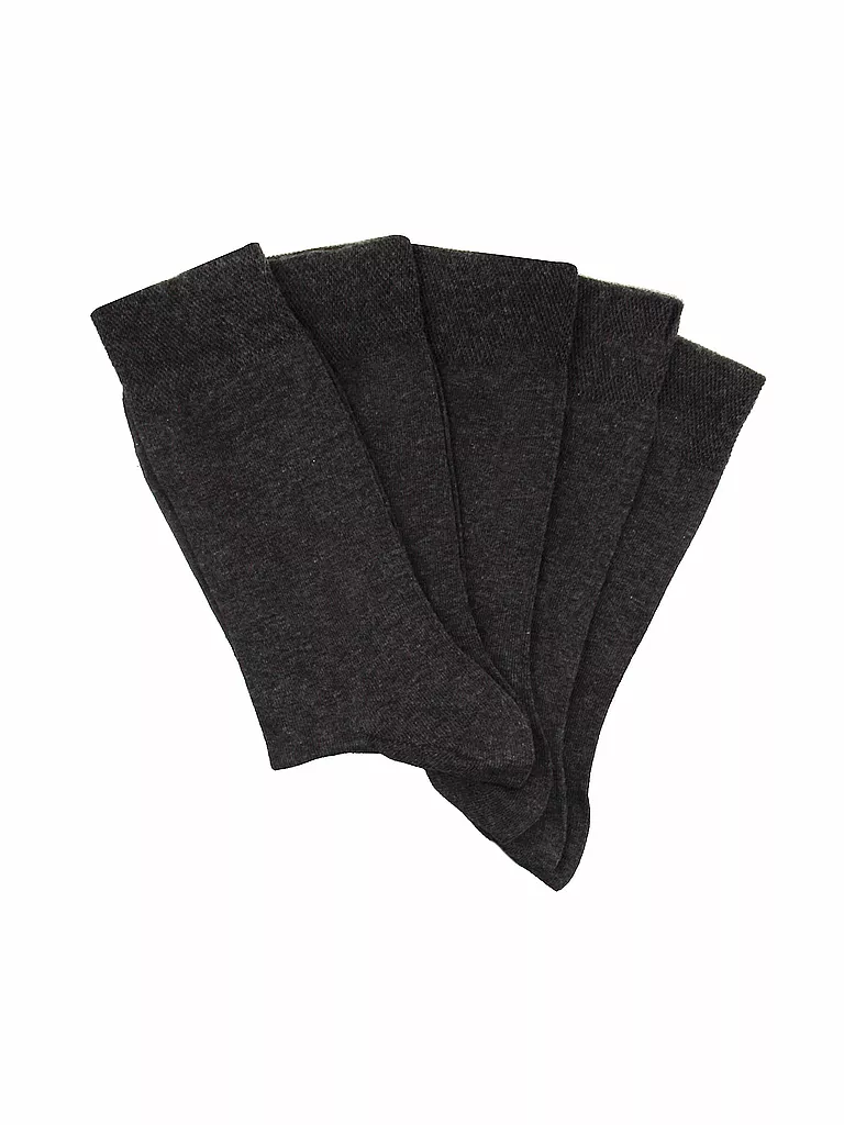 MAX CALVIN | Chaussettes, lot de 5, anthracite chiné | grau