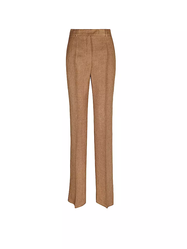 MAX MARA STUDIO | Leinen Marlenehose Alcano | Marron