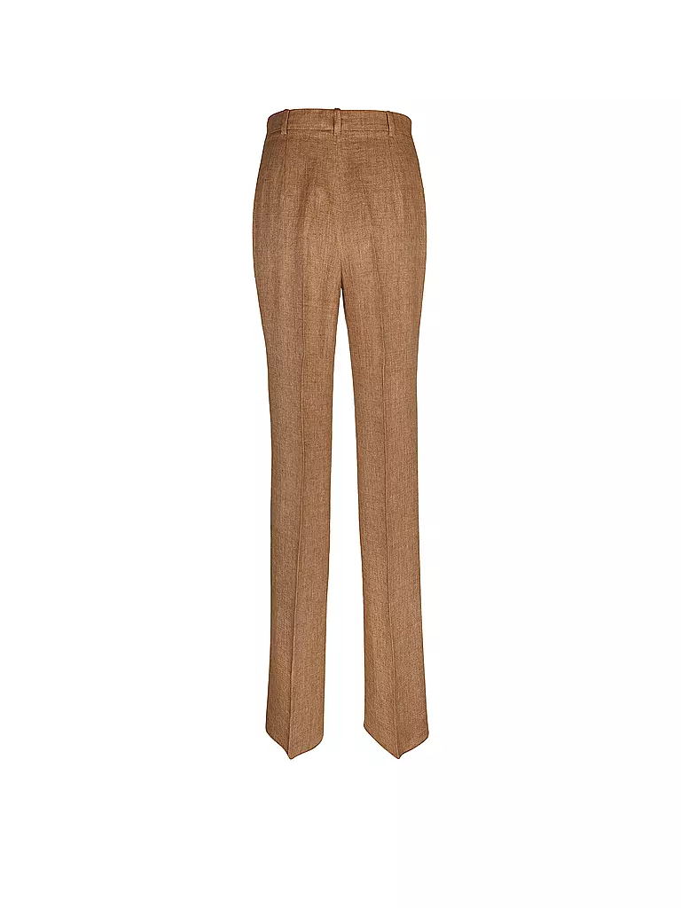 MAX MARA STUDIO | Leinen Marlenehose Alcano | Marron