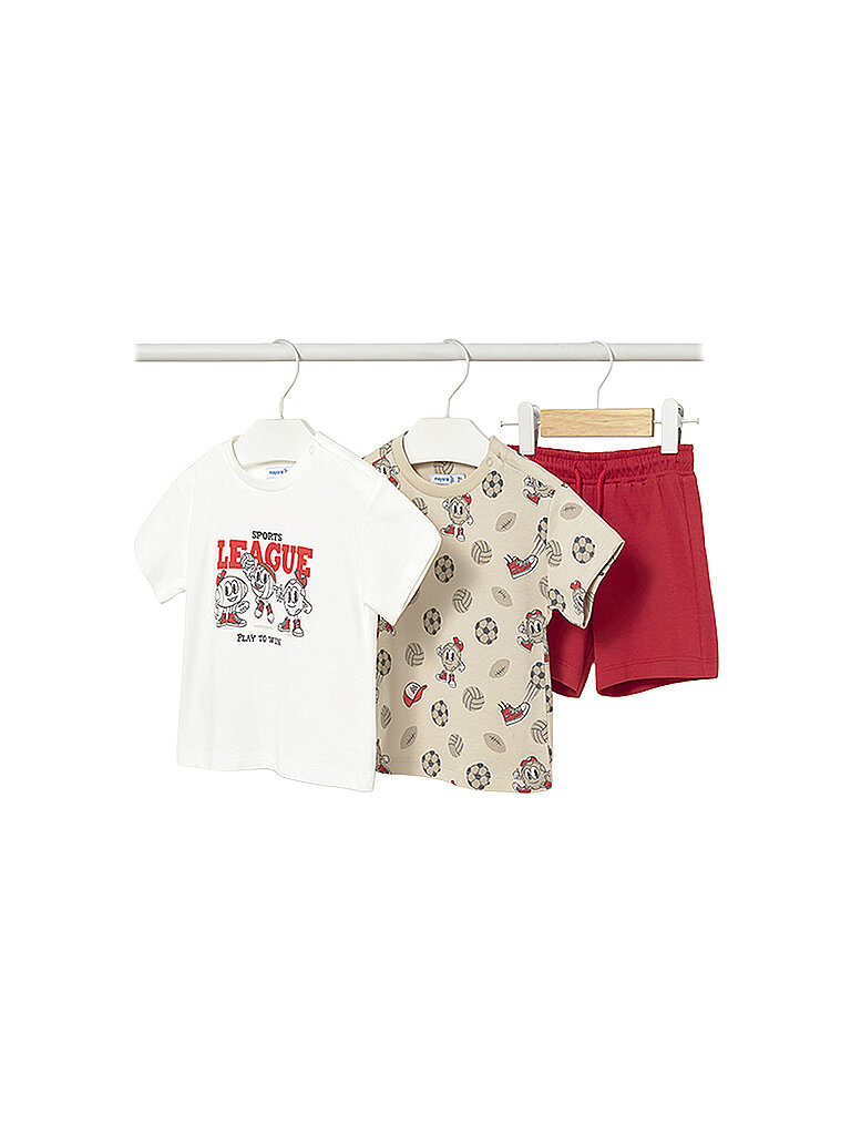 MAYORAL Ensemble bébé 3 pièces T-shirt et short rouge | 68