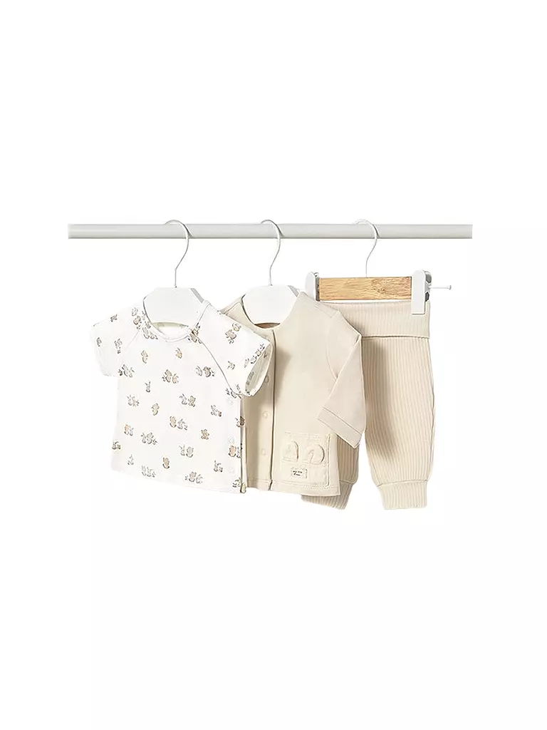 MAYORAL | Baby Set 3-teilig T-Shirt, Sweatjacke und Hose | Crème