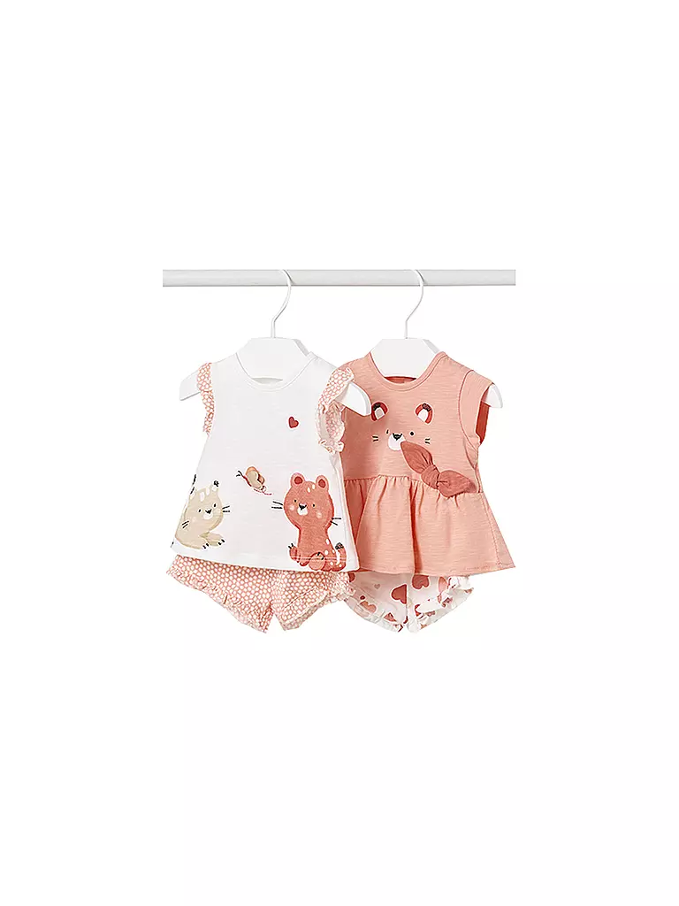 MAYORAL | Baby Set 4-teilig T-Shirt und Shorts  | Orange
