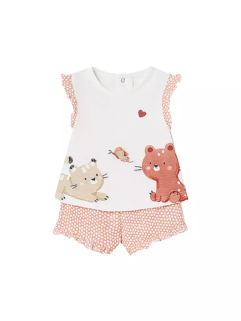 MAYORAL | Baby Set 4-teilig T-Shirt und Shorts  | Orange