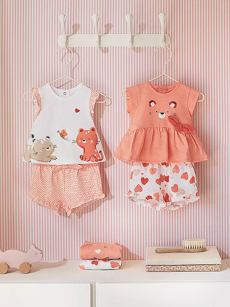 MAYORAL | Baby Set 4-teilig T-Shirt und Shorts  | Orange