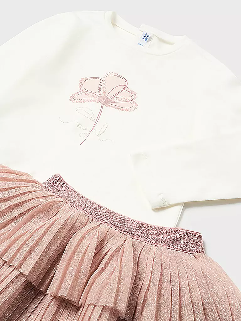 MAYORAL | Baby Set Langarmshirt, Jäckchen, Rock 3-teilig  | Rose