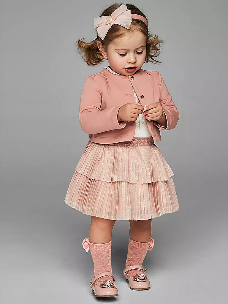 MAYORAL | Baby Set Langarmshirt, Jäckchen, Rock 3-teilig  | Rose