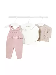 MAYORAL | Baby Set Latzhose Pullover Strickjacke 3-teilig  | Rose