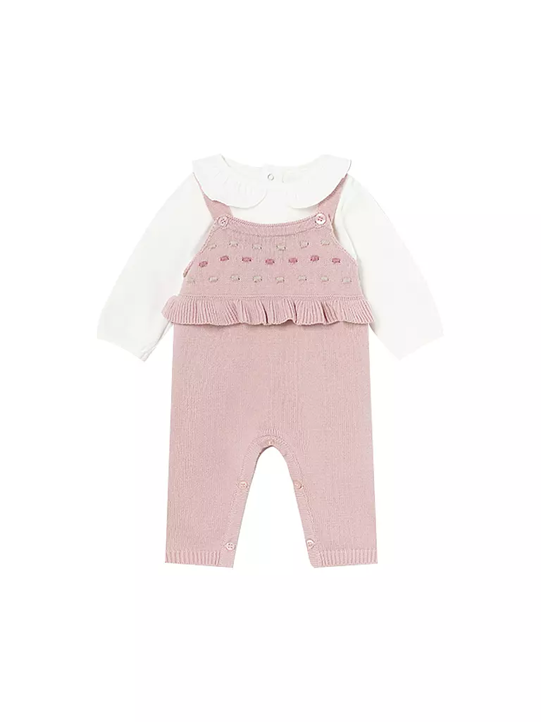 MAYORAL | Baby Set Latzhose Pullover Strickjacke 3-teilig  | Rose