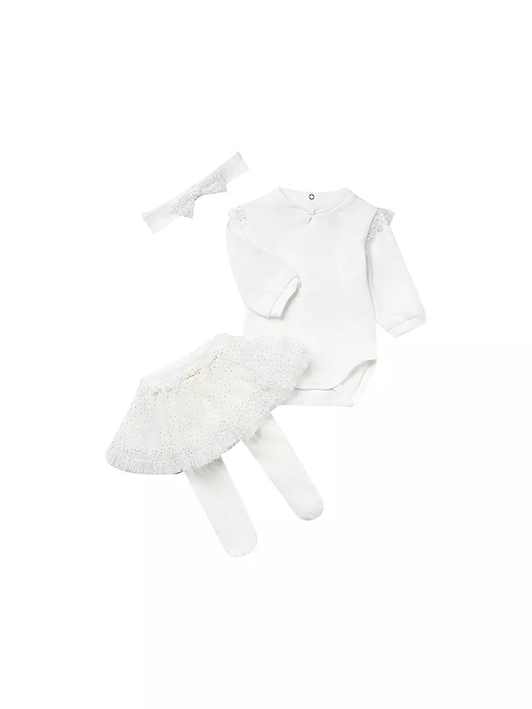 MAYORAL | Baby Set Stirnband, Body, Rock 3-teilig  | Crème