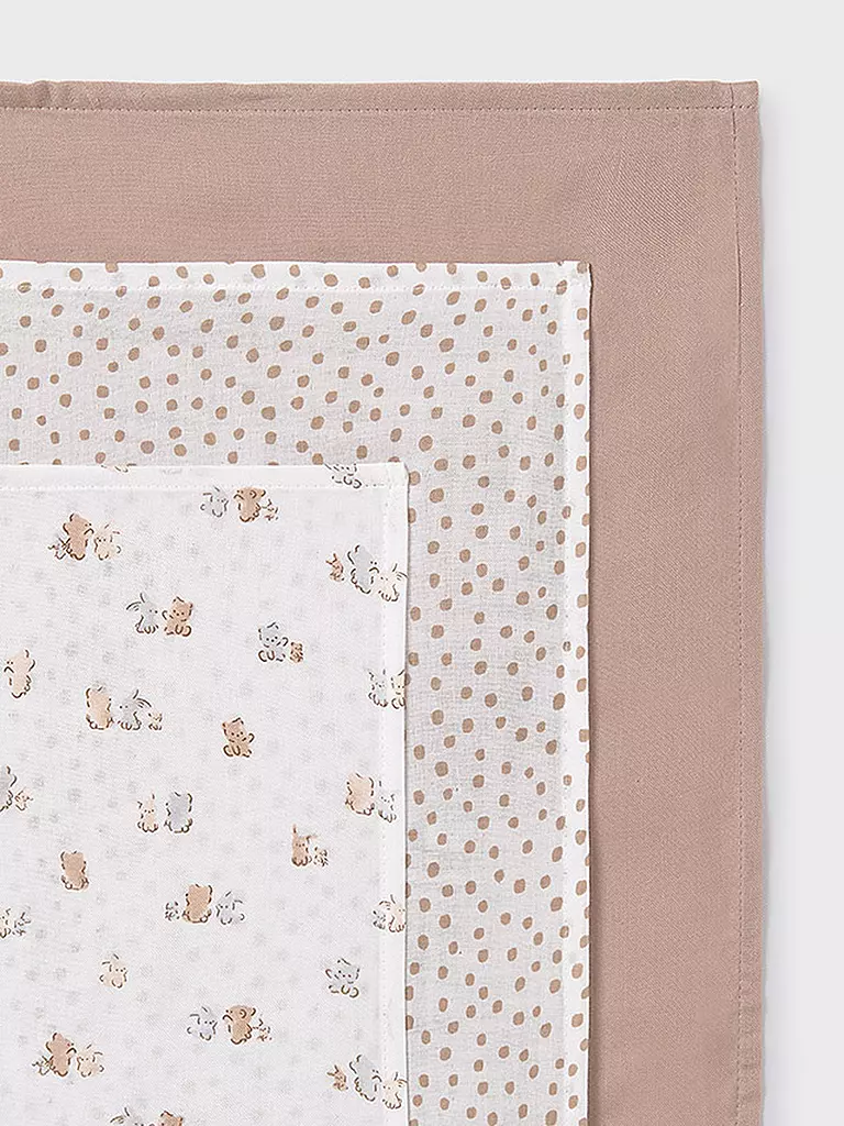 MAYORAL | Couche en tissu pour bébé - Lot de 3 langes beige | 