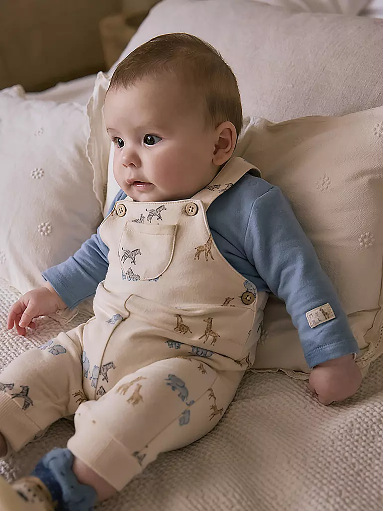 MAYORAL | Ensemble bébé 2 pièces T-shirt à manches longues et salopette | beige