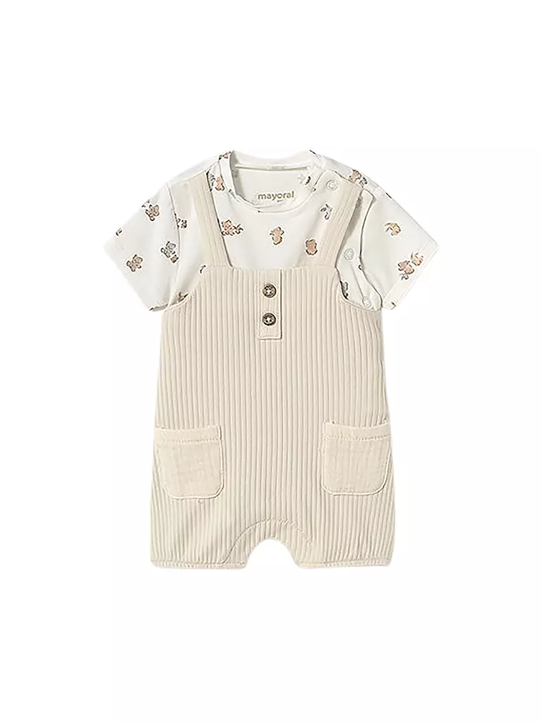 MAYORAL | Ensemble bébé 2 pièces T-shirt et salopette | creme