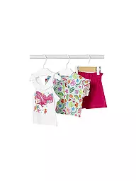 MAYORAL | Ensemble bébé 3 pièces : T-shirt, top et short | Rose vif