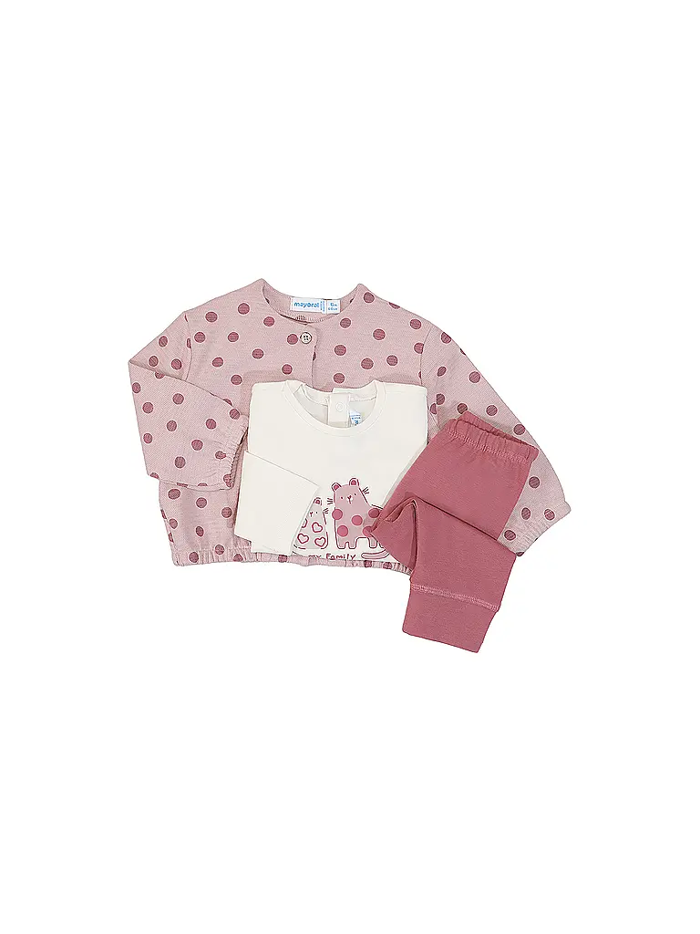 MAYORAL | Ensemble bébé 3 pièces : veste, t-shirt à manches longues et leggings | rosa