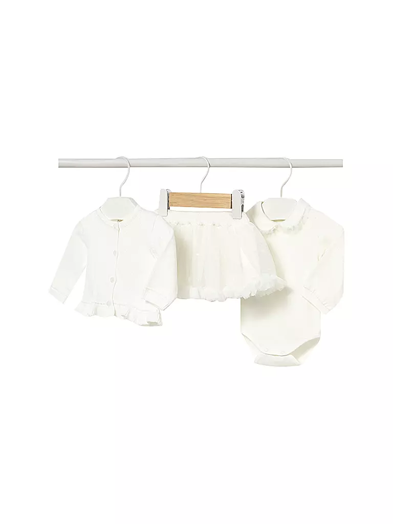 MAYORAL | Ensemble bébé 3 pièces cardigan, body et jupe | creme