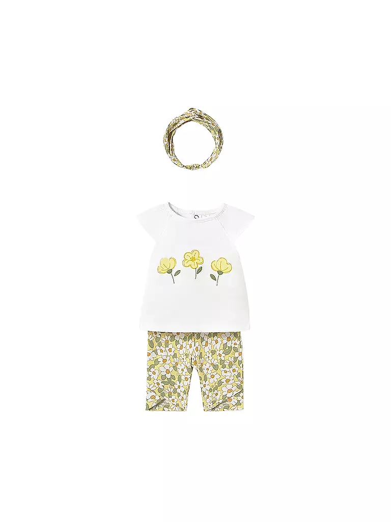 MAYORAL | Ensemble bébé 3 pièces T-shirt, cardigan et leggings | gelb