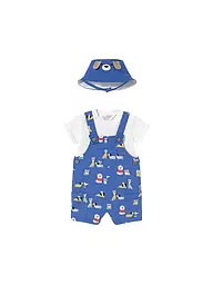MAYORAL | Ensemble bébé 3 pièces T-shirt, salopette et chapeau | Bleu